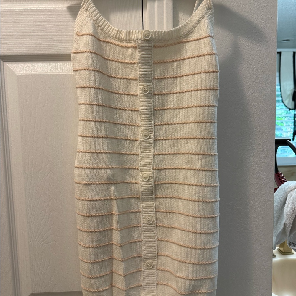 Emory Park Cream Striped Mini Dress